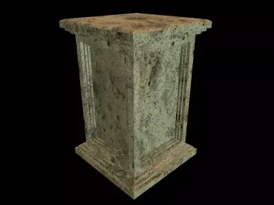 Square Pedestal Stone  Low-poly 3D model