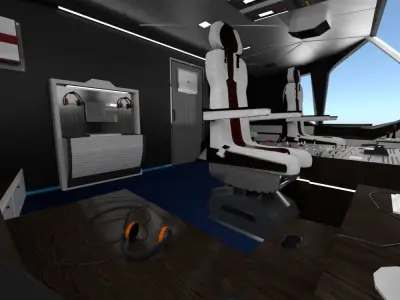 Airplane Airbus Cockpit Interior Low-poly 3D model