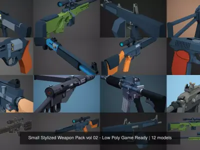 Small Stylized Weapon Pack vol 02 - Low Poly Game Ready