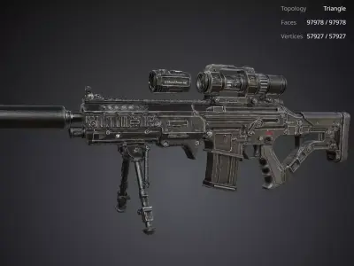 Modern Assault Rifle 3D model buy