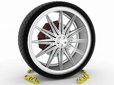 ORTAS CAR WHEEL RIM 123 GAME READY WHEEL RIM TIRE 3D model