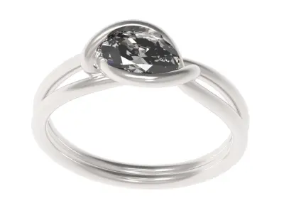 Antique Oval Diamond Ring All Size 3D print model