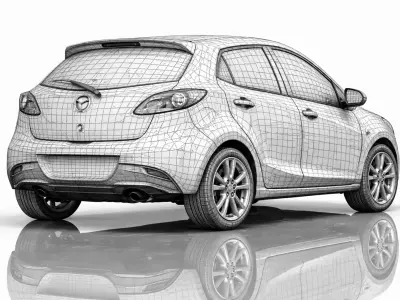 Low Poly Hatchback Car  Game Ready PBR Vehicle Low-poly 3D model