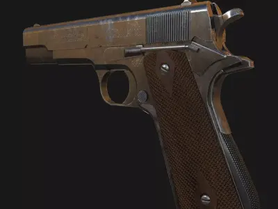 Colt M1911 Pistol Low-poly 3D model get