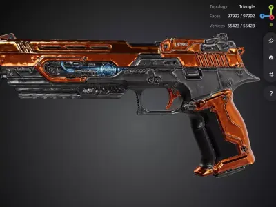 Orange Pistol 3D model get