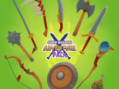 SUPER WEAPONS ADVENTURE PACK I Low-poly 3D model