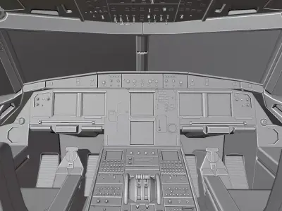 Airbus A320neo cockpit NOT TEXTURED Low-poly 3D model