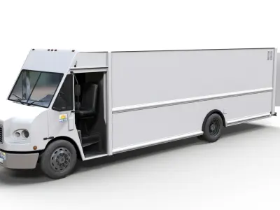 Freightliner MT55 box van Low-poly 3D model