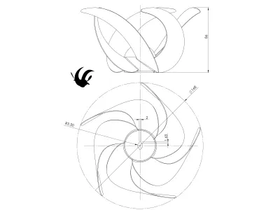 Water propeller for boat and ship 3D print model