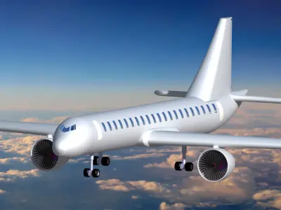 Airplane jet engine blades Low-poly 3D model