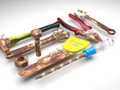 Old Tools Set 3D model