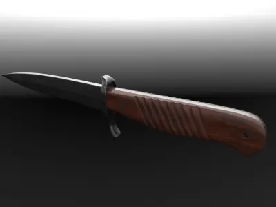German WWI Trench Knife Low-poly 3D model