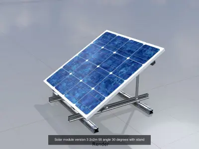 Solar module version 3 2x2m with stand 3D Model Pack