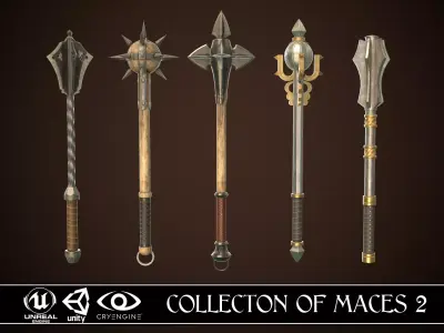 Collection of Maces 2 3D Model Pack