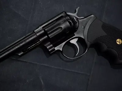 Game Ready Ruger Security Six Revolver PBR Rigged Low-poly 3D model