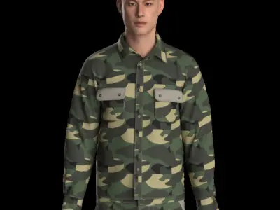 Woodland Camo Clothing Pack Low-poly 3D model