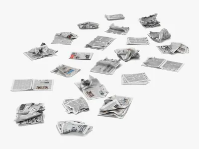  Newspaper Litter 2 3D Model 