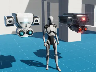 Sci Fi Combat Recon Drone Low-poly 3D model