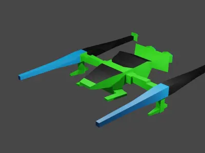 Low Poly Spaceship helicopter 3D model