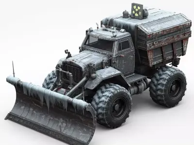 Cursed Winter Utility Plow 3D Model Low-poly 3D model