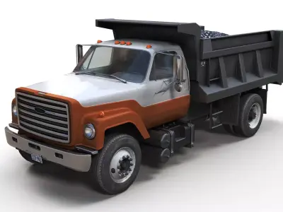 80s dump truck game ready model Low-poly 3D model