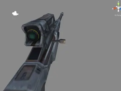 Sniper rifle gun low poly 3D model Low-poly 3D model