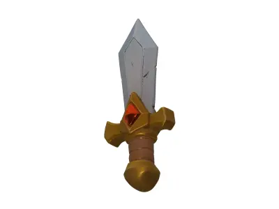 Sword 3D Model Low Poly PBR Textured Free low-poly 3D model