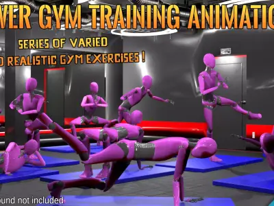 Power Gym Training animations - Motion Cast20 Vol2 3D model
