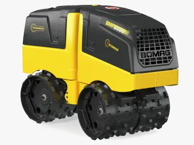 Bomag BMP 8500 Trench Roller Rigged 3D model