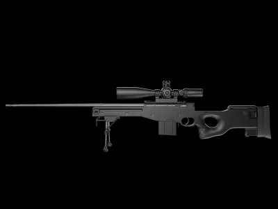 Sniper Rifle Low-poly 3D model order