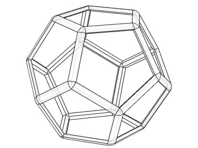 Wireframe Thick Dodecahedron 3D print model