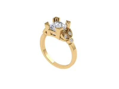 Solitaire Engagement Ring 3D print model 111