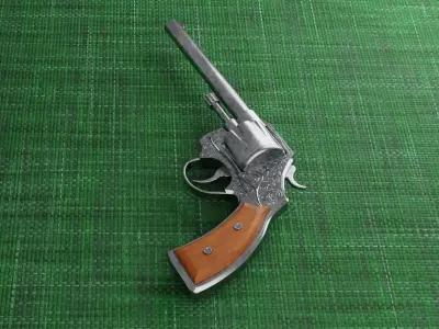 Revolver Gun Free low-poly 3D model
