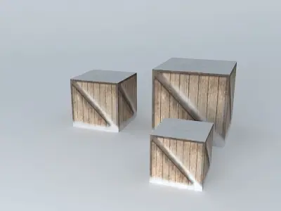 wood boxes snow Free 3D model purchase