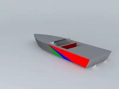 SpeedBoat boat with stripe Free 3D model