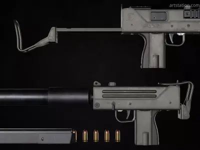 Ingram MAC-10 Low-poly 3D model purchase