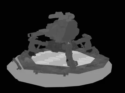 spider tank  Low-poly 3D model