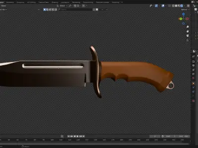 Military Knife 3D Low-poly 3D model