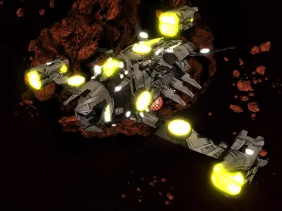 Kings - Heavy Fighter Ship - Updated Low-poly 3D model