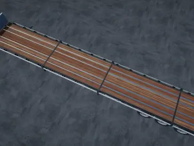 Flatbed trailer unity asset Low-poly 3D model