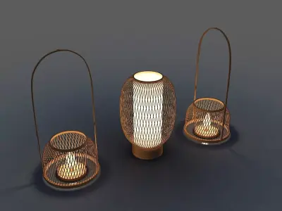 Handheld Lamp  Low-poly 3D model