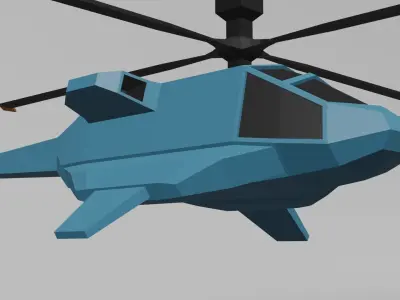 Low polly helicopter Low-poly 3D model