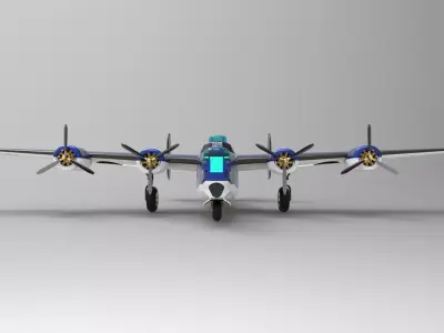 Consolidated B-24 Liberator Low-poly 3D model purchase