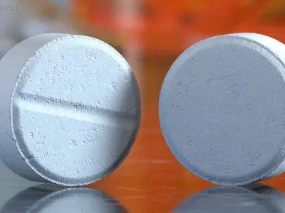 MDMA Ecstasy Pill White 3D model