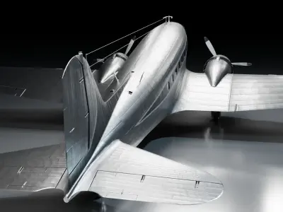 Airplane-Douglas-DC3-1935 new airplane collection Low-poly 3D model