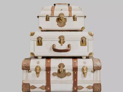 Travel Suitcase Stack Low-poly 3D model