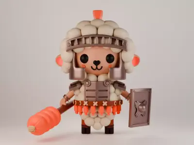 lowpoly rigged cowboy Low-poly 3D model