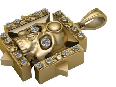 Skull 14K Gold Industrial 3D print model