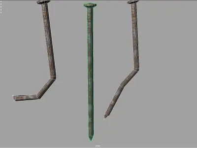 rusty Metal nail - Game Ready - VR AR Low-poly 3D model