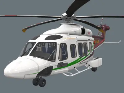 AW189 offshore helicopter real-time 3D model